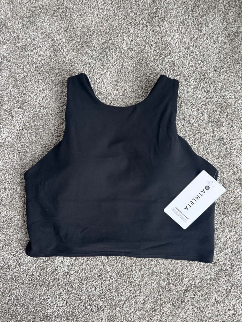Athleta Black High-Neck Cropped Sports Tank